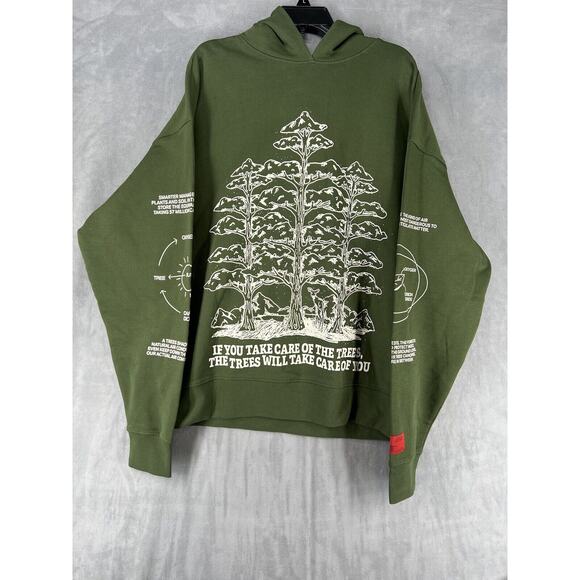 New Urban Outfitters CHNGE Trees Are The Roots Hoodie Sweatshirt - Picture 2 of 7